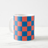 Apricot Crush Cerulean Wave Check Mug Koffiemok (Voorkant links)