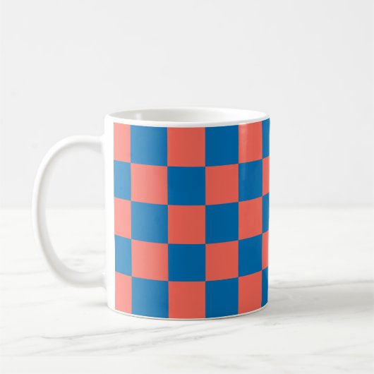 Apricot Crush Cerulean Wave Check Mug Koffiemok (Links)