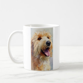 Apricot golden doodle watercolor koffiemok