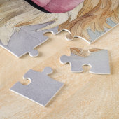 Apricot golden doodle watercolor legpuzzel (Zijkant)