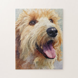 Apricot golden doodle watercolor legpuzzel