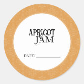 Apricot Jam Canning Lid Labels (Voorkant)