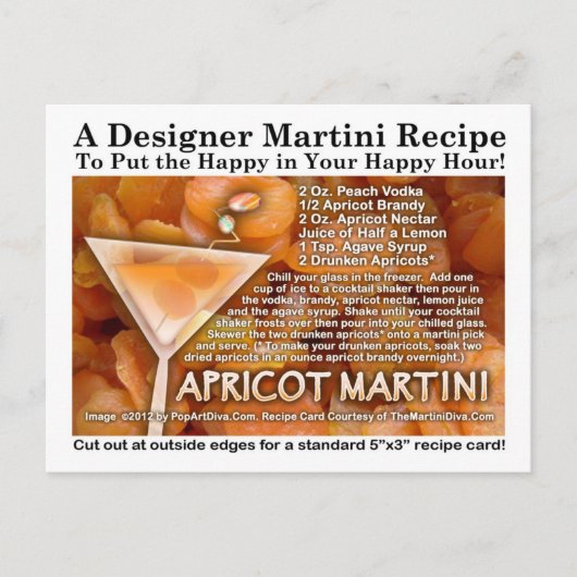 Apricot Martini Recept Briefkaart (Voorkant)