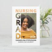 Apricot Nursing Graduate 2026 Announcement Kaart (Staand voorkant)