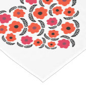 Apricot Orange Flower Hearts Korte Tafelloper (Hoek)