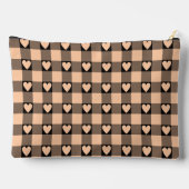 Apricot Peach Black Buffalo Heart Plaid Etui (Achterkant)