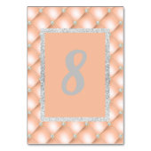 APRICOT PEACH DIAMOND MODERN TABEL NUMMER KAART (Achterkant)