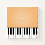 Apricot Piano Music Keyboard Gepersonaliseerd Notitieboek (Achterkant)