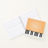 Apricot Piano Music Keyboard Gepersonaliseerd Notitieboek (Binnen)