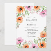 Apricot Pink Alluring Spring Wedding Kaart (Voorkant / Achterkant)