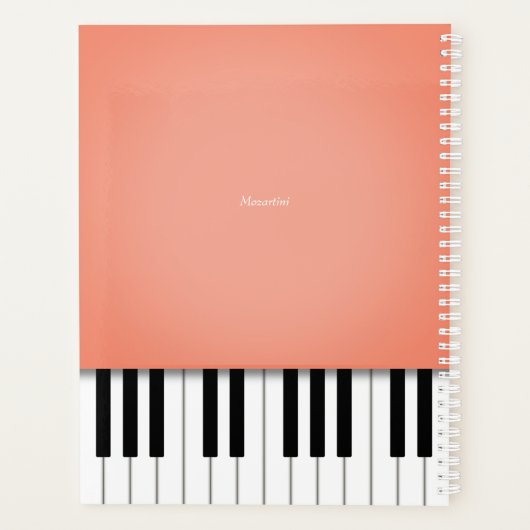 Apricot Sinaasappel Piano Music Keyboard Gepersona Planner (Achterkant)