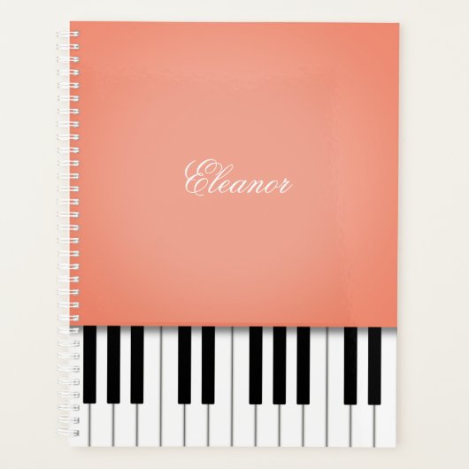 Apricot Sinaasappel Piano Music Keyboard Gepersona Planner (Voorkant)