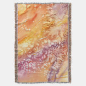 APRICOT SORBET Abstracte Waterverf Deken (Voorkant Verticaal)