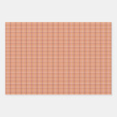 Apricot White Plaid Classic Pattern Inpakpapier Vel (Voorkant)