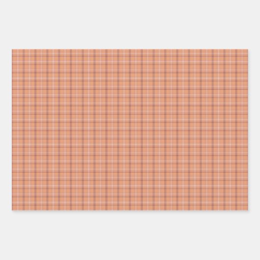 Apricot White Plaid Classic Pattern Inpakpapier Vel (Voorkant)