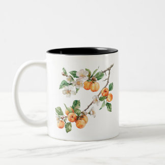 Apricots Mug: Rustic Fruit Kitchen Decor Tweekleurige Koffiemok