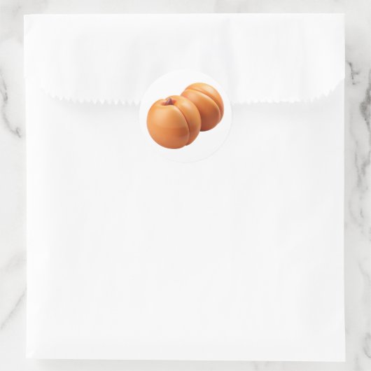 Apricots Plastic 3D – Glanzend rond etiket (Tas)