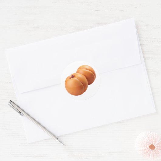 Apricots Plastic 3D – Glanzend rond etiket (Envelop)