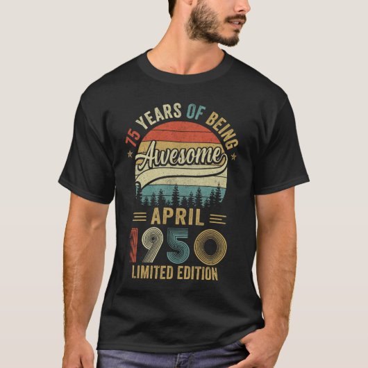  april 1950 75 jaar oude 75e verjaardag Mannen W T-shirt (Voorkant)