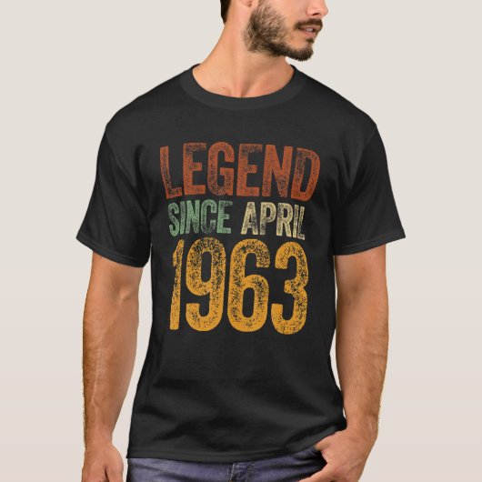 april 1963, geboren sinds 1963 t-shirt (Voorkant)