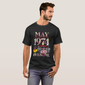 April 1974 Bloemen 50ste verjaardag 50 jaar van zi T-shirt (Voorkant volledig)
