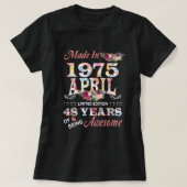 april 1975 : 48 jaar Geweldige T-shirt (Design voorkant)