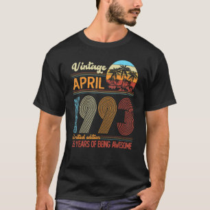 April 1993 29 Jaar Oud 29e B Dag Decoraat T-shirt