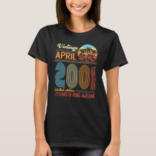 april 2001 21 jaar oud 21e B Dag Decoraat T-shirt