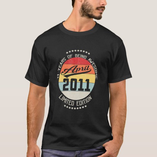 April 2011 elfde verjaardag, elf jaar Geweldige T-shirt (Voorkant)