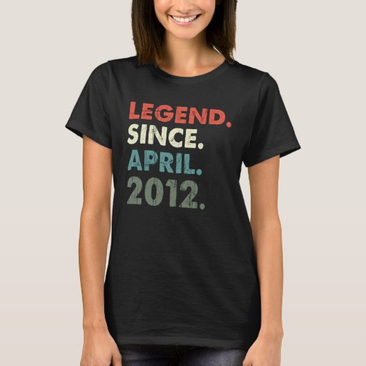 April 2012 Legendary Jaar 2012 Retro 2012 Legend S T-shirt (Voorkant)