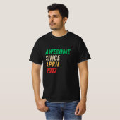April 2017 Verjaardag T-shirt - Retro Distressed D (Voorkant volledig)