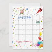 April 2022 Kalender Gelukkige Verjaardag Uitnodigi Kaart (Voorkant)