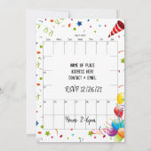 April 2022 Kalender Gelukkige Verjaardag Uitnodigi Kaart (Achterkant)