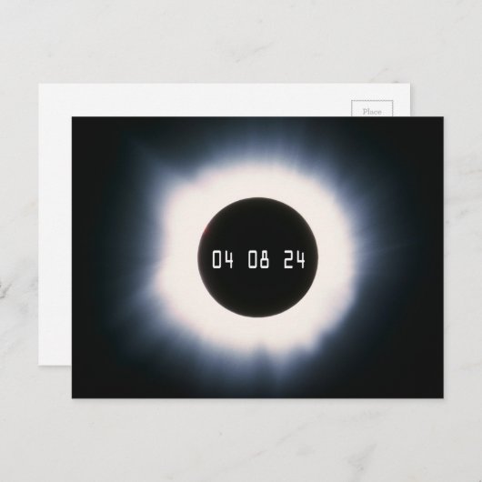 April 2024 Totale zonnepanelen in zwart-wit Briefkaart (Voorkant / Achterkant)