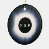 April 2024 Totale zonnepanelen in zwart-wit Keramisch Ornament (Links)