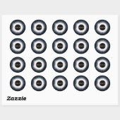 April 2024 Totale zonnepanelen in zwart-wit Ronde Sticker (Vel)