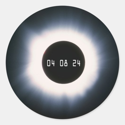 April 2024 Totale zonnepanelen in zwart-wit Ronde Sticker (Voorkant)