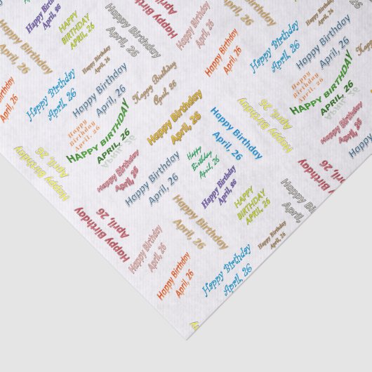 April, 26-jarig weefselboek tissuepapier (Detail)