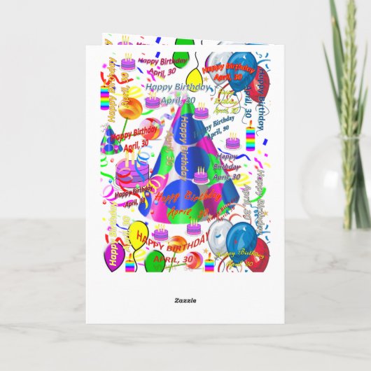 April, 30 Gevolste Wenskaart op zaterdag Kaart (Achterkant)