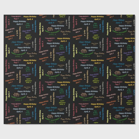 April, 4 cadeaupapier voor thuisdag (Vlak)