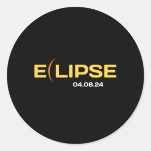 April 8 2024 Totaal Zonsverduisteringspad van tota Ronde Sticker