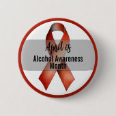 April Alcohol Awareness Month Ribbon Ronde Button 5,7 Cm (Voorkant)