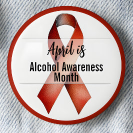 April Alcohol Awareness Month Ribbon Ronde Button 5,7 Cm