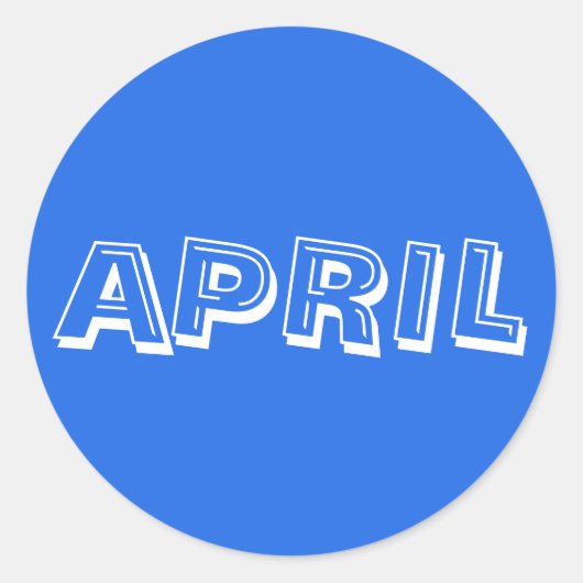 April Alphabet Soup Royal Blue Sticker van Janz (Voorkant)