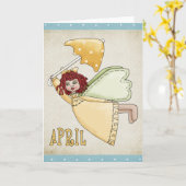 April Angel Blank Wenskaart Kaart (Gele Bloem)