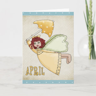 April Angel Blank Wenskaart Kaart