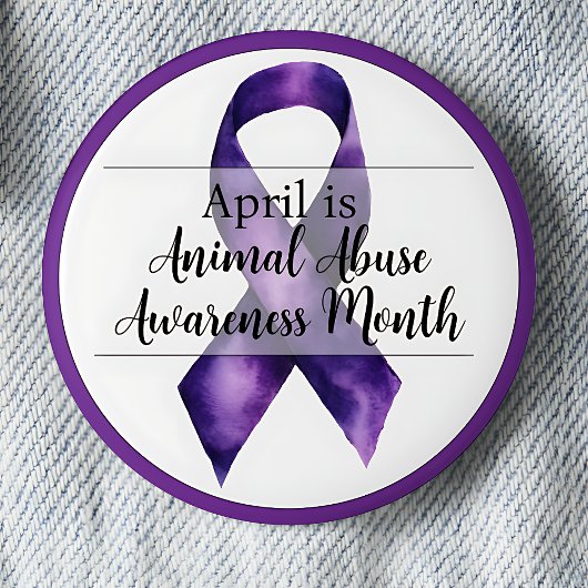 April Animal Abuse Awareness Month Ronde Button 5,7 Cm