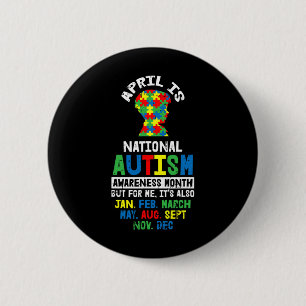 April Autism Awareness Gifts For Autistic Boys Puz Ronde Button 5,7 Cm