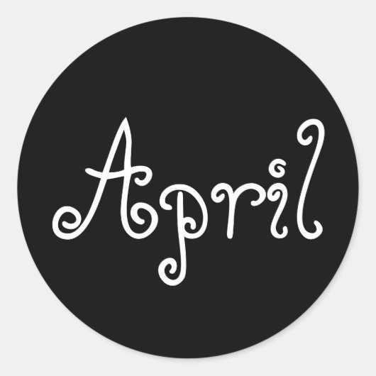 April Baby Doll Black Round Sticker van Janz (Voorkant)