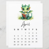 April Baby Dragon Whimsical Fantasy Wall Art (Voorkant / Achterkant)